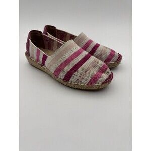 Cole Haan Cloudfeel Pink White Striped Espadrille Sandal Shoes Size 9B